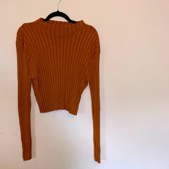 Forever 21 Tops - Forever 21 Plus Ribbed Long Sleeve Cropped Sweater